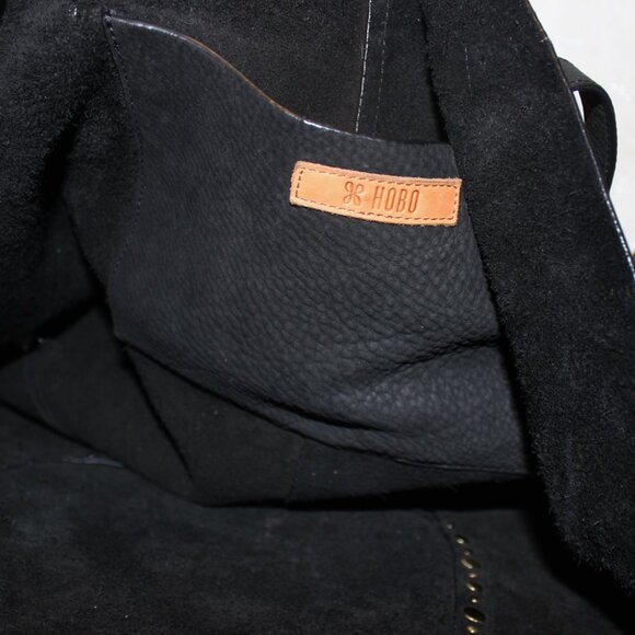 $325 Hobo The Original Journey Nubuck Studded Side Ties Tote Shoulder Bag - Picture 6 of 8